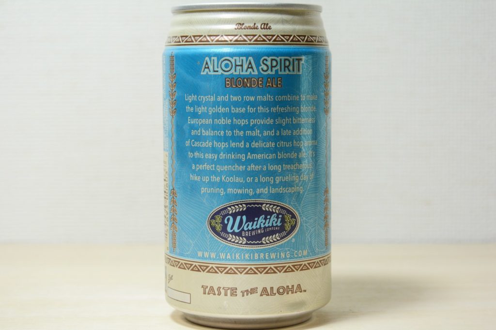 Waikiki Brewing Aloha Spirit Blonde.
